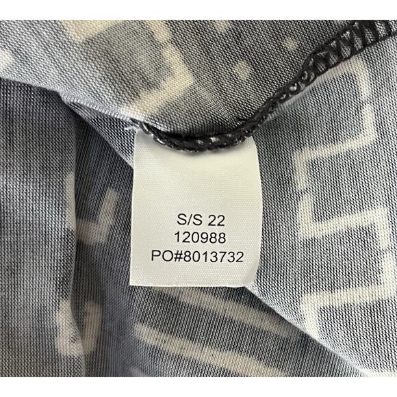 Title Nine Mudcloth Print Hiolani T-Shirt Dress Black Pockets Size Small - Picture 6 of 6